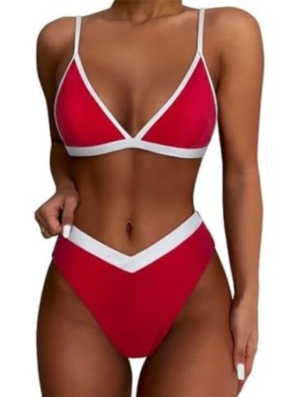 Medium Red And White Bikini/Swimsuit
